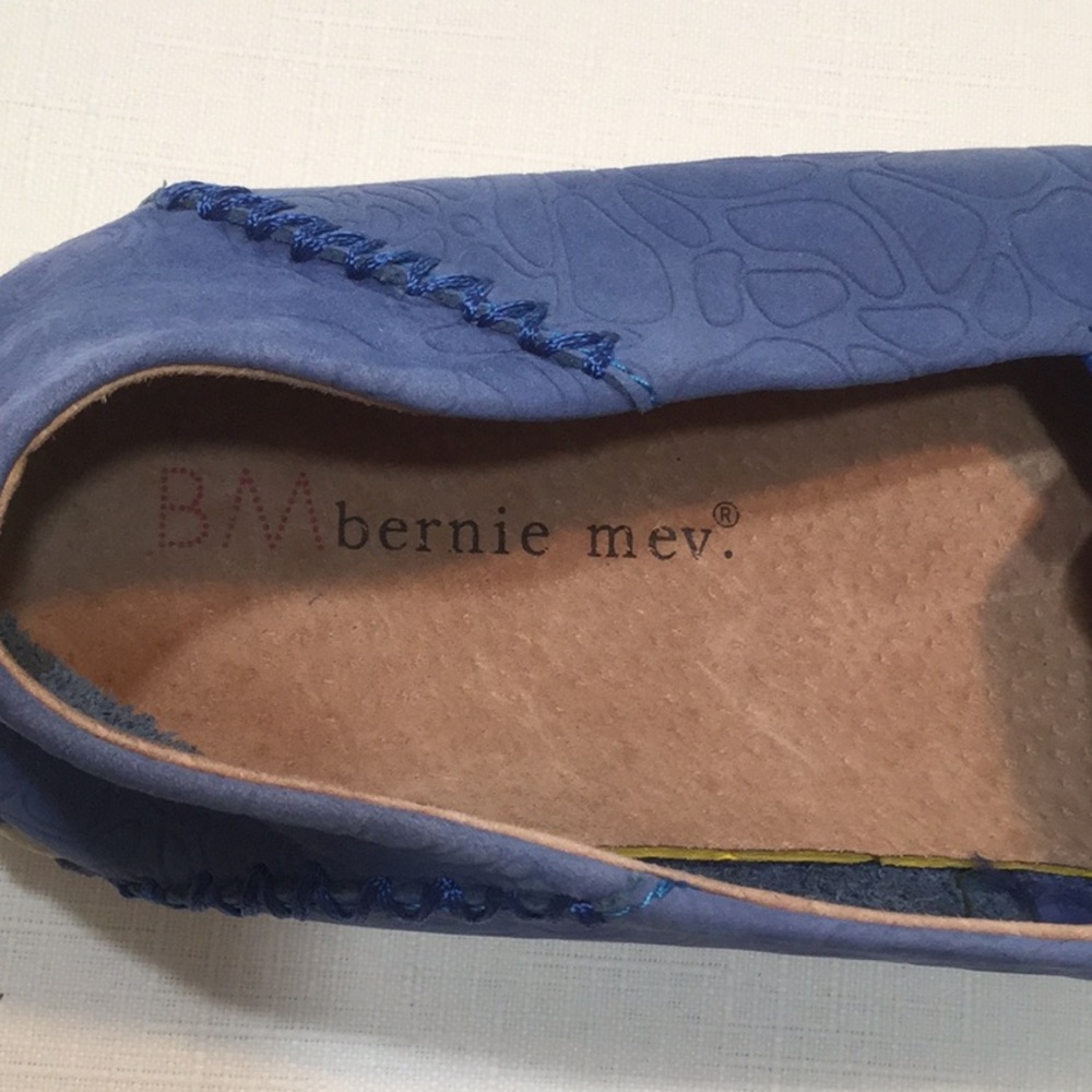 bernie mev. Blue Leather Slip On Shoes - Picture 5 of 5